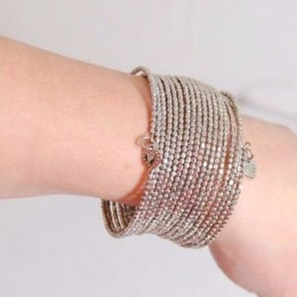 Stella & Dot Bardot Spiral Bangle Bracelet Silver - Picture 8 of 11